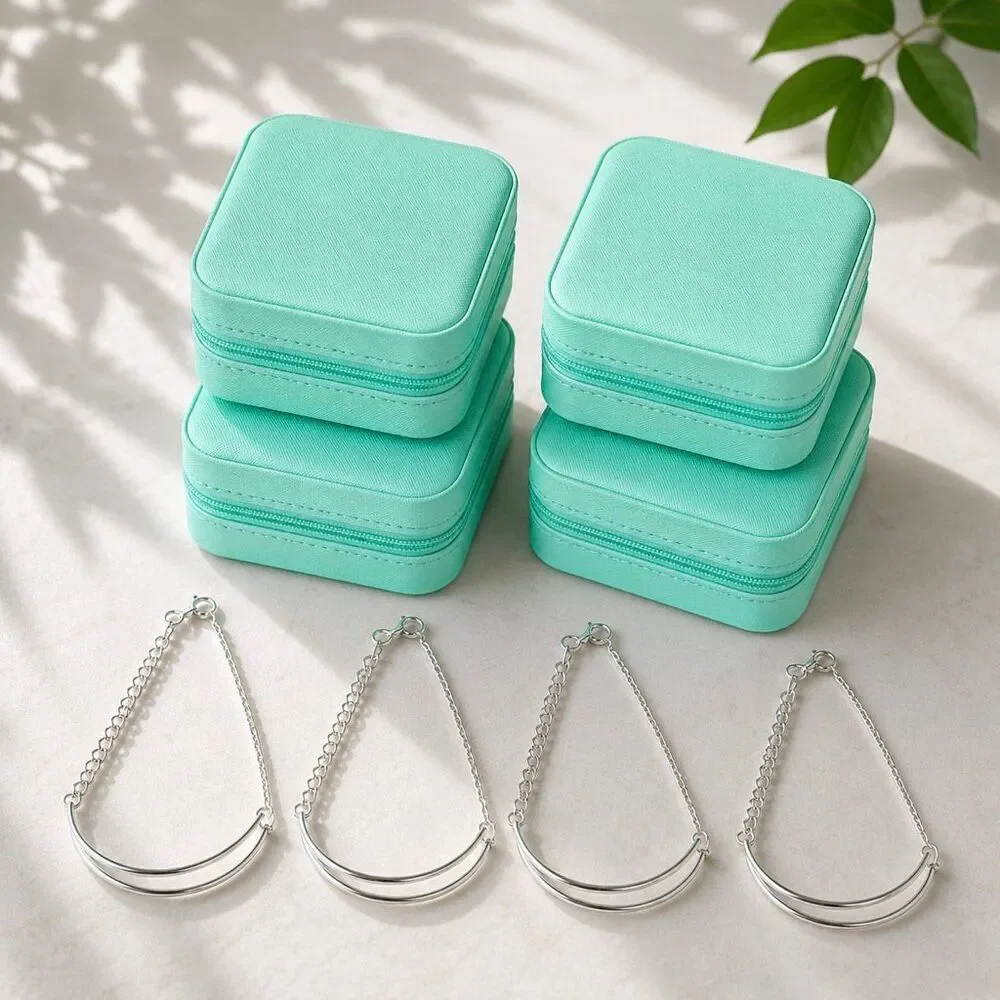 4 Sterling Silver Bracelets with 4 Travel Jewelry Boxes